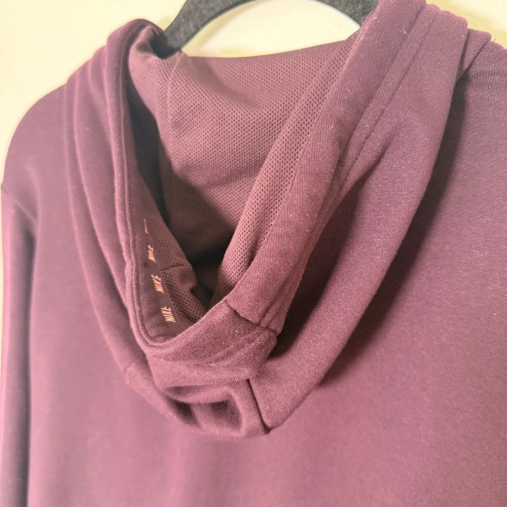Nike‎ Spellout Dri-Fit Hoodie French Terry Plum Sweatshirt (LG) Casual Basics